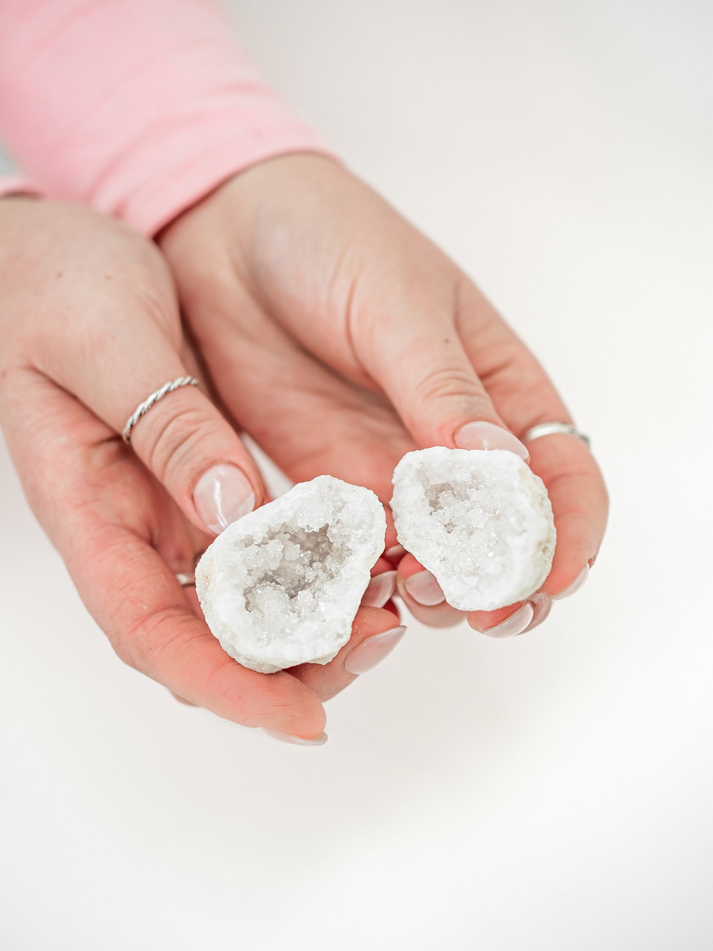 Add-On: Clear Quartz Geode Pair